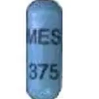 Mesalamine (Mesalamine (oral) [ me-sal-a-meen ])-MES 375-375 mg-Blue-Capsule-shape