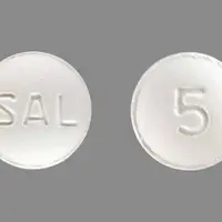 Pilocarpine (Pilocarpine (oral) [ pye-loe-kar-peen ])-SAL 5-5 mg-White-Round