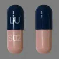 Vancomycin (injection) (Vancomycin (injection) [ van-koe-mye-sin ])-LU S02-250 mg (base)-Blue / Purple-Capsule-shape