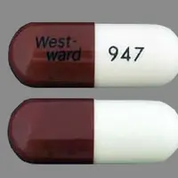 Cefadroxil (Cefadroxil [ sef-a-drox-il ])-West-ward 947-500 mg-Brown & White-Capsule-shape