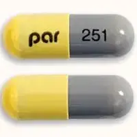 Fluoxetine and olanzapine (Fluoxetine and olanzapine [ floo-ox-eh-teen-and-oh-lan-za-peen ])-par 251-50 mg / 6 mg-Yellow & Gray-Capsule-shape