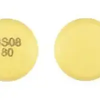 Fluvastatin (Fluvastatin [ floo-va-sta-tin ])-BS08 80-80 mg-Yellow-Round