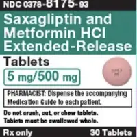 Metformin and saxagliptin (Metformin and saxagliptin [ met-for-min-and-sax-a-glip-tin ])-SM3 M-500 mg / 5 mg-Pink-Round