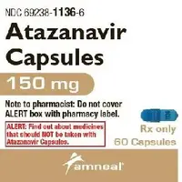 Atazanavir (Atazanavir [ a-ta-zan-a-vir ])-Amneal 150 mg 1136-150 mg-Blue-Capsule-shape