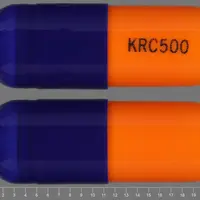 Cefaclor (Cefaclor [ cef-a-klor ])-KRC500 KRC500-500 mg-Blue & Orange-Capsule-shape