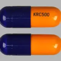 Cefaclor (Cefaclor [ cef-a-klor ])-KRC500 KRC500-500 mg-Blue & Orange-Capsule-shape