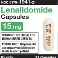 Lenalidomide (Lenalidomide [ len-a-lid-oh-mide ])-MYLAN LL 15 MYLAN LL 15-15 mg-White-Capsule-shape