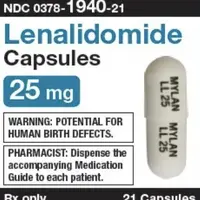 Lenalidomide (Lenalidomide [ len-a-lid-oh-mide ])-MYLAN LL 25 MYLAN LL 25-25 mg-White-Capsule-shape