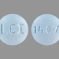 Pilocarpine hydrochloride (monograph) (Salagen)-LCI 1407-7.5 mg-Blue-Round