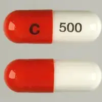 Cefadroxil (Cefadroxil [ sef-a-drox-il ])-C 500-500 mg-Red & White-Capsule-shape