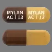 Acitretin (Acitretin [ a-si-tre-tin ])-MYLAN AC I 13 MYLAN AC I 13-25 mg-Brown & Yellow-Capsule-shape