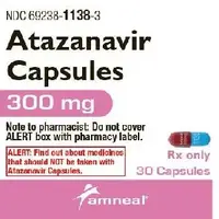 Atazanavir (Atazanavir [ a-ta-zan-a-vir ])-Amneal 300 mg 1138-300 mg-Blue / Red-Capsule-shape