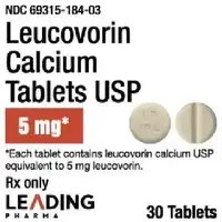 Leucovorin (Leucovorin (oral) [ loo-koe-vor-in ])-LP 184-5 mg-Yellow-Round