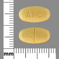 Oxcarbazepine (Oxcarbazepine [ ox-kar-bay-zeh-peen ])-APO OXC 300-300 mg-Yellow-Oval