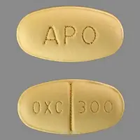 Oxcarbazepine (Oxcarbazepine [ ox-kar-bay-zeh-peen ])-APO OXC 300-300 mg-Yellow-Oval