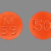 Thioridazine (Thioridazine [ thye-oh-rid-a-zeen ])-50 M 59-50 mg-Orange-Round