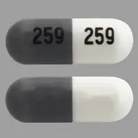 Zonisamide (Zonisamide [ zoe-nis-a-mide ])-259 259-50 mg-Gray & White-Capsule-shape