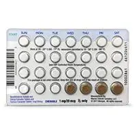 Ethinyl estradiol and norethindrone (hrt) (Ethinyl estradiol and norethindrone (hrt) [ eth-in-ill-ess-tra-dye-ole-and-nor-eth-in-drone ])-WC 535-ethinyl estradiol 20 mcg / norethindrone acetate 1 mg-White-Round