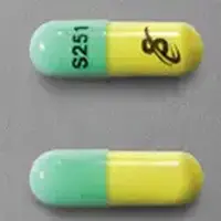 Chlordiazepoxide (Chlordiazepoxide [ klor-dye-az-e-pox-ide ])-S251 Logo-5 mg-Green & Yellow-Capsule-shape