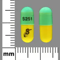 Chlordiazepoxide (Chlordiazepoxide [ klor-dye-az-e-pox-ide ])-S251 Logo-5 mg-Green & Yellow-Capsule-shape