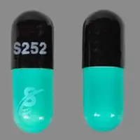 Chlordiazepoxide (Chlordiazepoxide [ klor-dye-az-e-pox-ide ])-S252 Logo-10 mg-Black & Green-Capsule-shape