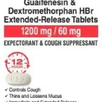 Robafen dm cough and chest congestion (Dextromethorphan and guaifenesin [ dex-troe-me-thor-fan-and-gwye-fen-e-sin ])-053-60 mg / 1200 mg-White-Oval