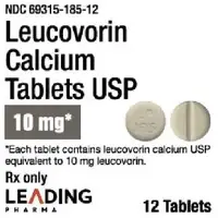 Leucovorin (injection) (Leucovorin (injection) [ loo-koe-vor-in ])-LP 185-10 mg-Yellow-Round