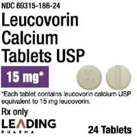 Leucovorin (injection) (Leucovorin (injection) [ loo-koe-vor-in ])-LP 186-15 mg-Yellow-Round