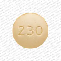 Oxymorphone (Oxymorphone [ ox-ee-mor-fone ])-Logo (Actavis) 230-40 mg-Yellow-Round