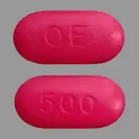 Azithromycin (Azithromycin [ a-zith-roe-mye-sin ])-OE 500-500 mg-Red-Oval