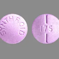 Synthroid (Levothyroxine [ lee-voe-thye-rox-een ])-SYNTHROID 175-175 mcg (0.175 mg)-Purple-Round