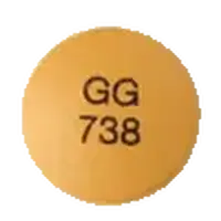 Diclofenac (systemic) (monograph) (Cambia)-GG 738-50 mg-Brown-Round