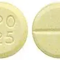 Tetrabenazine (Tetrabenazine (tet ra ben' a zeen))-APO T25-25 mg-Yellow-Round