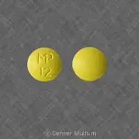 Thioridazine (Thioridazine [ thye-oh-rid-a-zeen ])-MP 12-10 mg-Yellow-Round