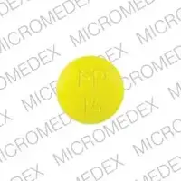 Thioridazine (Thioridazine [ thye-oh-rid-a-zeen ])-MP 14-25 mg-Yellow-Round