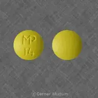 Thioridazine (Thioridazine [ thye-oh-rid-a-zeen ])-MP 14-25 mg-Yellow-Round