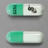 Chlordiazepoxide (Chlordiazepoxide [ klor-dye-az-e-pox-ide ])-S253 Logo-25 mg-Green & White-Capsule-shape