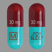 Temazepam (Temazepam [ te-maz-e-pam ])-30 mg 30 mg M FOR SLEEP-30 mg-Blue / Red-Capsule-shape