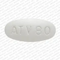 Atorvastatin (Atorvastatin [ a-tor-va-sta-tin ])-APO ATV 80-80 mg-White-Oval