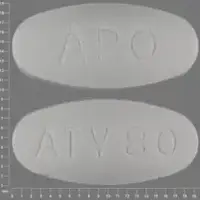 Atorvastatin (Atorvastatin [ a-tor-va-sta-tin ])-APO ATV 80-80 mg-White-Oval