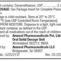 Dexamethasone (systemic) (monograph) (Medically reviewed)-E 5-2 mg-White-Round