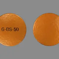 Diclofenac (systemic) (monograph) (Cambia)-G DS 50-50 mg-Brown-Round