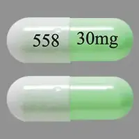 Duloxetine (Duloxetine [ du-lox-e-teen ])-558 30mg-30 mg-Green & White-Capsule-shape