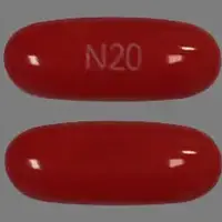 Nifedipine (eqv-adalat cc) (Nifedipine [ nye-fed-i-peen ])-N20-20 mg-Red-Capsule-shape
