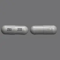 Nitrofurantoin (Nitrofurantoin [ nye-troe-fue-ran-toin ])-233 233-100 mg-Gray-Capsule-shape