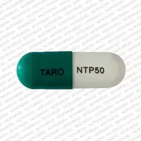 Nortriptyline (Nortriptyline [ nor-trip-ti-leen ])-TARO NTP50-50 mg-Green & White-Capsule-shape