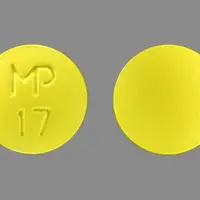 Thioridazine (Thioridazine [ thye-oh-rid-a-zeen ])-MP 17-50 mg-Yellow-Round