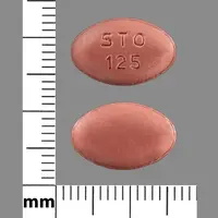 Carbidopa, entacapone, and levodopa (Carbidopa, entacapone, and levodopa [ kar-bi-doe-pa, en-tak-a-pone, lee-voe-doe-pa ])-STO 125-31.25 mg / 200 mg / 125 mg-Red-Oval