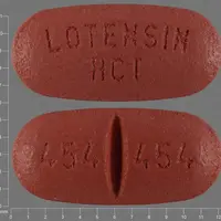 Hydrochlorothiazide and benazepril (Hydrochlorothiazide and benazepril [ hye-droe-klor-oh-thy-a-zide-and-ben-az-e-pril ])-LOTENSIN HCT 454 454-20 mg / 25 mg-Red-Capsule-shape