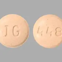 Hydrochlorothiazide and lisinopril (Hydrochlorothiazide and lisinopril [ hye-droe-klor-oh-thye-a-zide-and-lye-sin-oh-pril ])-IG 448-25 mg / 20 mg-Peach-Round